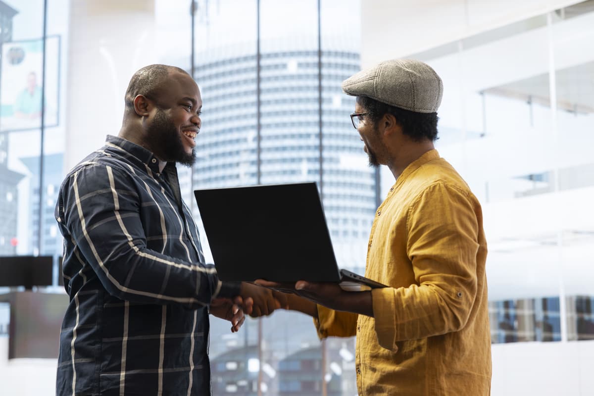 Business professionals collaborating